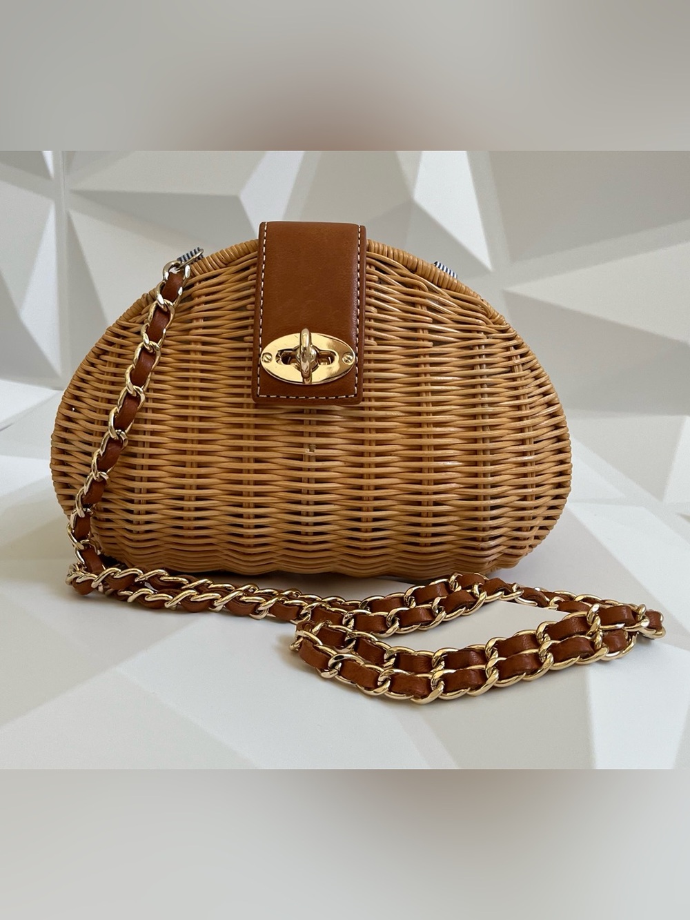 J. McLaughlin Melody Handbag Natural Wicker Crossbody